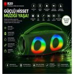 Tastech B20 Bluetooth Hoparlör USB ve Hafıza Kartı Girişli Fm Radyolu Şarjlı Taşınabilir Kablosuz Speaker Mp3 Çalar Tüm Cihazlara Uyumlu - Haki