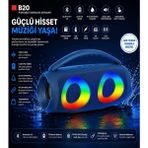 Tastech B20 Bluetooth Hoparlör USB ve Hafıza Kartı Girişli Fm Radyolu Şarjlı Taşınabilir Kablosuz Speaker Mp3 Çalar Tüm Cihazlara Uyumlu - Lacivert