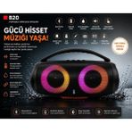 Tastech B20 Bluetooth Hoparlör USB ve Hafıza Kartı Girişli Fm Radyolu Şarjlı Taşınabilir Kablosuz Speaker Mp3 Çalar Tüm Cihazlara Uyumlu - Siyah