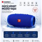 Tastech Charge3 Bluetooth Hoparlör USB ve Hafıza Kartı Girişli Fm Radyolu Şarjlı Taşınabilir Kablosuz Speaker Mp3 Çalar Tüm Cihazlara Uyumlu-Lacivert