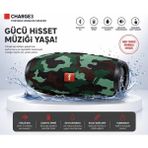 Tastech Charge3 Bluetooth Hoparlör USB ve Hafıza Kartı Girişli Fm Radyolu Şarjlı Taşınabilir Kablosuz Speaker Mp3 Çalar Tüm Cihazlara Uyumlu-Yeşil