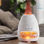 Tastech Himalaya Tuz Lambası 3D Alev Aroma Yayıcı Ultrasonik Uçucu Yağ Difüzörü Oda Hava Nemlendirici - Beyaz