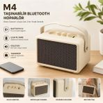 Tastech M4 Kılburn Iı Bluetooth Speaker Şarjlı Taşınabilir Kablosuz Hoparlör 60W Party Box 100DB Bass ve Tizz Ayarı Hafıza Kartı ve USB Girişli Hoparlör - Beyaz