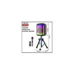 Tastech Mikrofonlu Bluetooth Hoparlör LED Işıklı Taşınabilir Şarjlı Ses Sistemi Tf Kart USB Fm Radyo 1600W - Siyah
