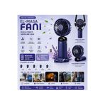 Tastech N15 Şarjlı El Fanı Dijital Göstergeli Parfümlü Serinletici Vantilatör 5 Kademe Hız Ayarlı Mini Klima Fan Boyunluk Askı İpli Katlanabilir Elde Masaüstü Boyun Askılı Kullanım Telefon Standı