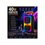 Tastech NDR-1097 Bluetooth Speaker Kablosuz Mikrofonlu Taşınabilir Şarjlı Tekerlekli Büyük Boy Party Speaker 40W Hoparlör Hafıza Kartı Usb Girişli Tws Özellikli Fm Radyolu Ses Sistemi