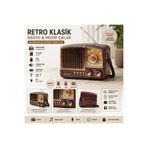 Tastech NS-3381BT Mini Nostaljik Radyo Müzik Çalar Bluetooth Speaker Şarjlı Hafıza Kartı ve USB Girişli Mp3 Müzik Çalar Kablosuz Hoparlör Fm Radio