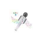 Tastech Şarjlı Kablosuz Karaoke Mikrofon Bluetooth Hoparlör Ses Değiştirme Özellikli Sd Kart USB Girişli - Gümüş
