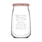 Tasty Cam Kavanoz Tekli Büyük Boy 1050 ml Metal Kapaklı (Erzak Saklama/Turşu Kavanozu )