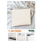 TATA CRAFT HAM BEZ CLUTCH GABARDİN KUMAŞ 220gr - %100 PAMUK FERMUARLI ASTARSIZ ÇANTA