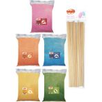 Tatgah 5 Renk Pamuk Şeker Tozu 2 Kg 5 X 400 Gr. + 50 Adet Çubuk Hediyeli - 1 kg