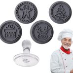Tatil Kurabiye Damgası, Noel Kurabiye Damgası Seti | 4 Desenli Silikon Noel Kurabiye Kalıbı - Gıda Sınıfı Elk, Kutu, Noel Ağaçları, Pişirme İçin Zencefilli Kurabiye Adam Kurabiye Kalıpları, Doğum Günü