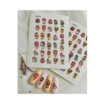 Tatlı Baykuşlar Desenli Tırnak Dövmesi Tırnak Tattoo Nail Art Tırnak Sticker ScaNM102