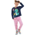 Tatlı Dino Kız Çocuk T-shirt Eşofman Altı Takım