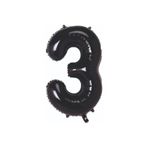 TATLI GÜNLER 26" 74 CM FOLYO BALON RAKAM 3 MAT SİYAH