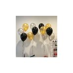 TATLI GÜNLER 30 Adet Metalik Sedefli (GOLD-GÜMÜŞ-SİYAH) Karışık Balon Helyumla Uçan Balon
