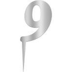 Tatlı Günler 9 Rakamı Gümüş Pleksi Pasta Süsü