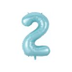 TATLI GÜNLER Folyo Balon 2 Rakamı Helyum Balon 76 Cm Mavi Renk - Retro 2 Yaş