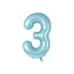 TATLI GÜNLER Folyo Balon 3 Rakamı Helyum Balon 76 Cm Mavi Renk - Retro 3 Yaş