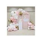 TATLI GÜNLER GOLD KROM BEYAZ MAKARON PEMBE 100 LÜ BALON SETİ