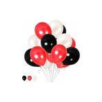 TATLI GÜNLER Happy Land 10 Siyah 10 Kırmızı 10 Beyaz Konsept Balonlar Metalik Parlak 30-35 Cm