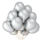 Tatlı Günler Kbk Market 25 Adet Metalik Lateks Balon Gümüş Renk