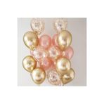 TATLI GÜNLER Krom Gold 6 Adet Rose Gold Metalik 6 Adet Gold Konfetili Şeffaf Balon 6 Adet Balon Set