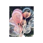 TATLI GÜNLER Partiniseç 25 Adet Metalik Toz Pembe (bakır)-şeffaf Balon, Helyumla Uçan