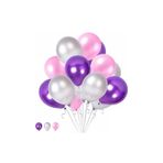 TATLI GÜNLER Partiyeri 10 Mor 10 Gümüş 10 Pembe Konsept Balonlar Metalik Parlak 30-35 Cm