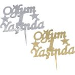 Tatlı Günler Pleksi Pasta Süsü Oğlum 1 Yaşında Gümüş