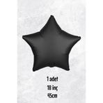 Tatlı Günler Siyah Renk Yıldız Folyo Balon 45 Cm 18 inç Helyuma Uyumlu Star Parti Doğum Günü Konsept Balonu