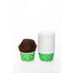 TATLI GÜNLER Yeşil Puantiyeli 50'li Kek Kalıbı Fırında Dağılmayan 7x3.5 Cm Muffin Kalıbı Cupcake Stand Kapsülü