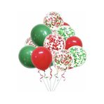 TATLI GÜNLER YILBAŞI ŞEFFAF KONFETİLİ KIRMIZI YEŞİL BALON TOPLAM 10 Adet 12 İNÇ