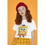 Tatlı Süngerbob Baskılı Unisex Çizgi Film Çocuk Tişört (1-12 Yaş) - Beyaz - 4 - 5 Yaş