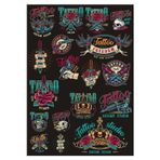 Tatto Temalı Sticker Set 10 Parça Telefon, Tablet, Defter, Laptop Sticker