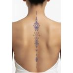 Tattoo 1 Ay Kalıcı 24 Saat Sonra Kararan Lotus Çiçegi desenli Sırt model geçici dövme