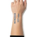Tattoo 1 Ay Kalıcı 24 Saat Sonra Kararan Roma Rakam ve Sayılar mınımal model geçici dövme