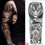 Tattoo Geçici Aslan ve Saat Figürlü Kol Dövme Tattoo