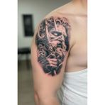 Tattoo Gerçekçi 3D Poseidon Realistic Model Geçici Kol Bacak Geçici Sticker Yapıştırma Dövme