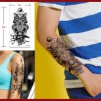 Tattoo Gerçekçi Baykuş Geçici Dövme Tattoo - Siyah