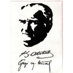 Tattoo Gerçekci Geçici Atatürk ve Imza Desenli Dövme Sahte Etiket Kadın Erkek Kol Bacak - Siyah
