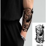 Tattoo Gerçekci Geçici Dövme Tattoo Meryem Ana Gül Dövme Sahte Etiket Kadın Erkek Kol Bacak - Siyah