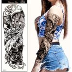 Tattoo Gerçekci Geçici Saat ve Gül Çiçek Kol Kaplama Tattoo Dövme Modelleri