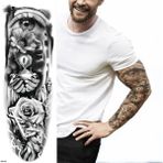 Tattoo Gerçekci Göz Kum Saati ve Gül Realistic Geçici Dövme Tattoo