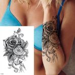 Tattoo Gerçekci Gül ve Saat Figürlü Geçici Dövme Tattoo