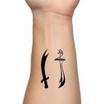 Tattoo Gerçekçi Hz.ali Kılıç Minimal Model Geçici Kol Bacak Geçici Sticker Yapıştırma Dövme