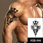 Tattoo Gerçekci Kurukafa Desenli Gül Dövme Tattoo XQB-046