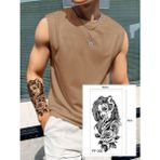 Tattoo Gerçekci Portre Bayan ve Gül Geçici Dövme Tattoo Yapıştırma Etiket Dövme