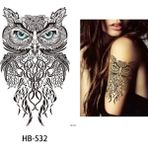 Tattoo Gerçekci Renkli Baykuş Dövme Geçici Tattoo