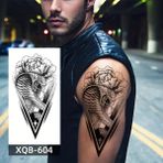 Tattoo Gerçekci Yılan ve Gül Dövme Tattoo XQB-604